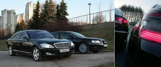 Audi A8 and Mercedes-Benz S500L.