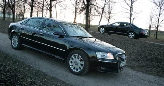 Audi A8 and Mercedes-Benz S500L.