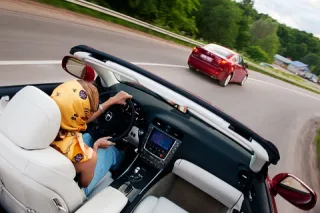 Idler. Trying not to catch a cold in the Lexus IS 250C convertible