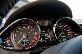 Husband's car. Looking at the Audi R8 V10 coupe from the right angle