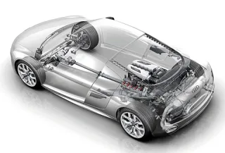 Husband's car. Looking at the Audi R8 V10 coupe from the right angle