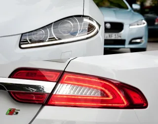 Without glasses. We look into the squinting eyes of the updated Jaguar XF sedan