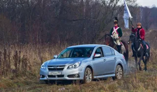 Обстреливаем обновлённые Subaru Legacy и Outback под Бородином
