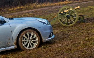 Обстреливаем обновлённые Subaru Legacy и Outback под Бородином