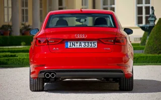 We go around the three-box Audi A3 Limousine from the rear