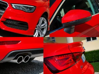We go around the three-box Audi A3 Limousine from the rear