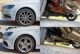 We go around the three-box Audi A3 Limousine from the rear
