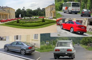 We go around the three-box Audi A3 Limousine from the rear