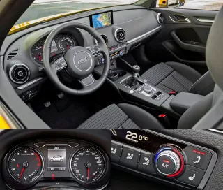 Chasing the Audi S3 sedan in a two-door Audi A3 Cabriolet