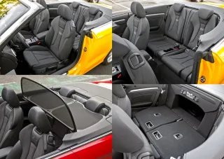 Chasing the Audi S3 sedan in a two-door Audi A3 Cabriolet