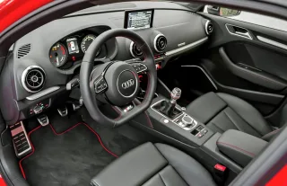 Chasing the Audi S3 sedan in a two-door Audi A3 Cabriolet