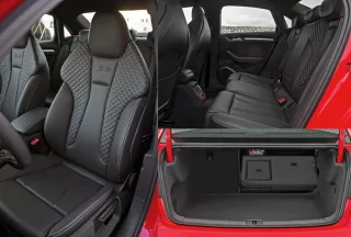 Chasing the Audi S3 sedan in a two-door Audi A3 Cabriolet