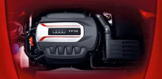 Chasing the Audi S3 sedan in a two-door Audi A3 Cabriolet