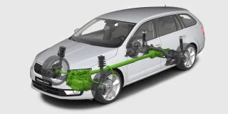 Exploring the luggage compartment of the Skoda Octavia Combi station wagon