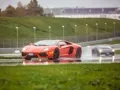 We're driving around Moscow Raceway in the Lamborghini Aventador and Gallardo coupes