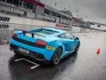 We're driving around Moscow Raceway in the Lamborghini Aventador and Gallardo coupes