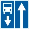 Road with a lane for route vehicles