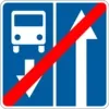 End of road with a lane for route vehicles