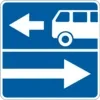 Entering a road with a lane for route vehicles
