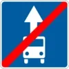 End of lane for route vehicles