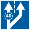 Beginning of additional traffic lane