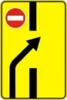 Change of direction of travel on road with dividing strip