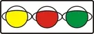 Traffic light with horizontal signal arrangement